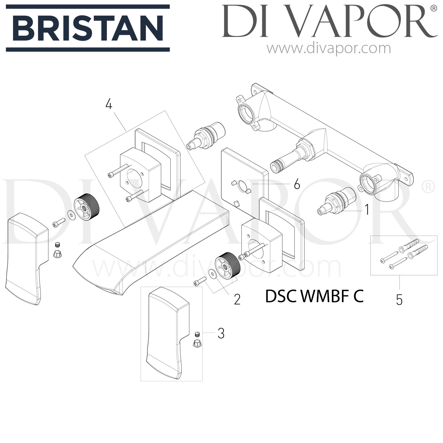 Bristan Dsc Wmbf C Descent Wall Mounted Bath Filler Tap Spare Parts